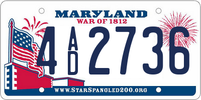 MD license plate 4AD2736