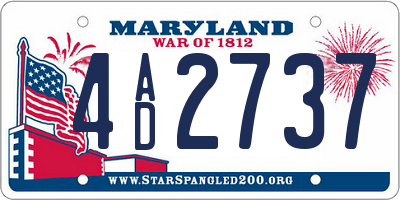 MD license plate 4AD2737