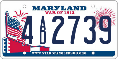 MD license plate 4AD2739