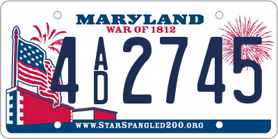 MD license plate 4AD2745