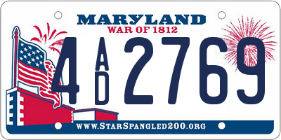 MD license plate 4AD2769