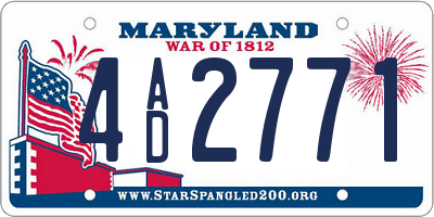 MD license plate 4AD2771