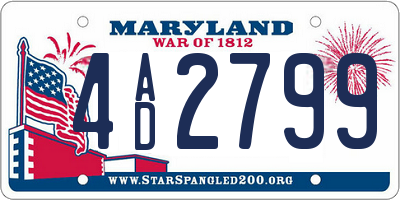 MD license plate 4AD2799