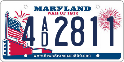 MD license plate 4AD2811