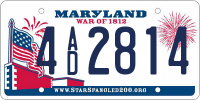 MD license plate 4AD2814