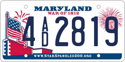 MD license plate 4AD2819