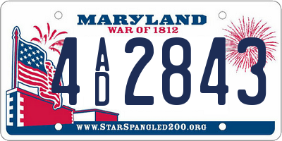 MD license plate 4AD2843