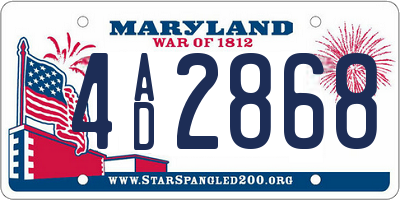 MD license plate 4AD2868