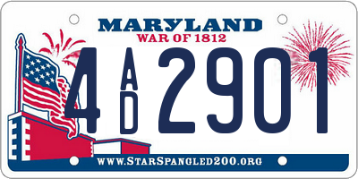 MD license plate 4AD2901