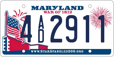 MD license plate 4AD2911