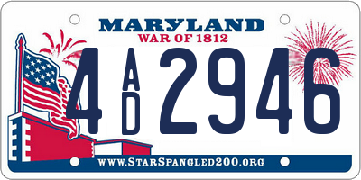 MD license plate 4AD2946