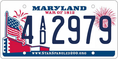 MD license plate 4AD2979