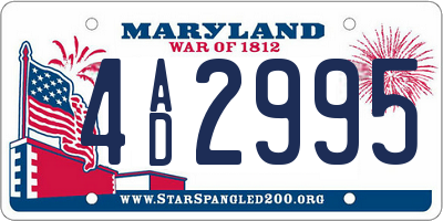 MD license plate 4AD2995