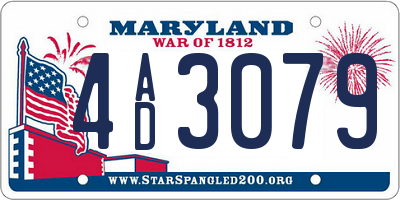 MD license plate 4AD3079