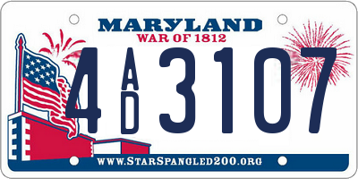 MD license plate 4AD3107
