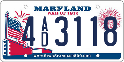 MD license plate 4AD3118