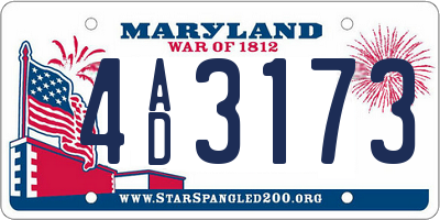 MD license plate 4AD3173
