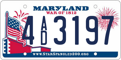 MD license plate 4AD3197