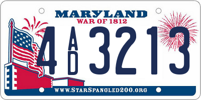MD license plate 4AD3213