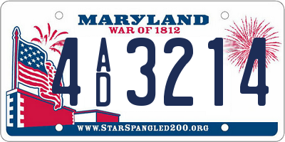 MD license plate 4AD3214