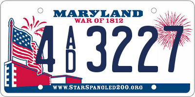 MD license plate 4AD3227