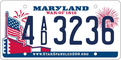 MD license plate 4AD3236