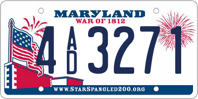 MD license plate 4AD3271