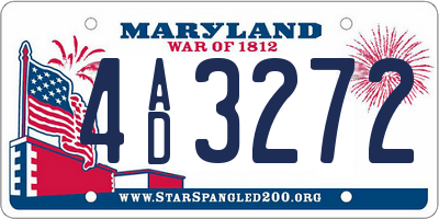 MD license plate 4AD3272