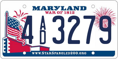 MD license plate 4AD3279