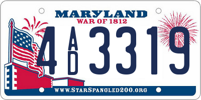 MD license plate 4AD3319
