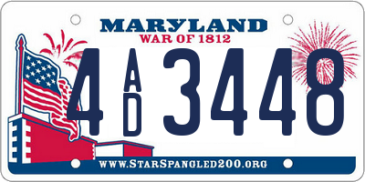 MD license plate 4AD3448