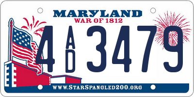 MD license plate 4AD3479