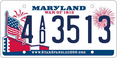MD license plate 4AD3513