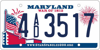 MD license plate 4AD3517