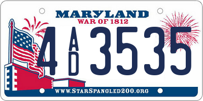 MD license plate 4AD3535