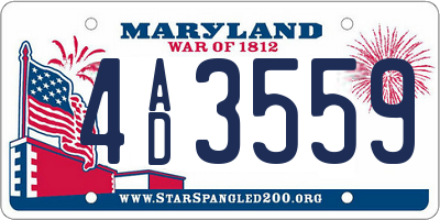 MD license plate 4AD3559