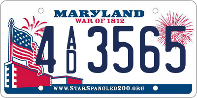 MD license plate 4AD3565