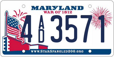 MD license plate 4AD3571