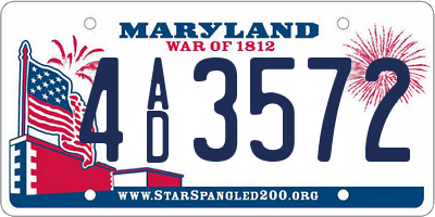 MD license plate 4AD3572