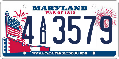 MD license plate 4AD3579