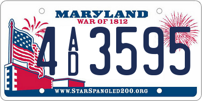 MD license plate 4AD3595