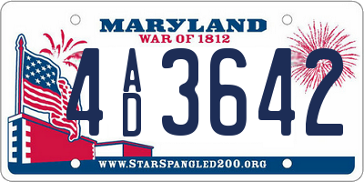 MD license plate 4AD3642