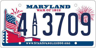 MD license plate 4AD3709