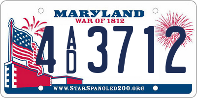 MD license plate 4AD3712