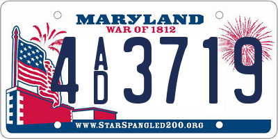 MD license plate 4AD3719