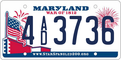 MD license plate 4AD3736