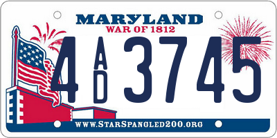 MD license plate 4AD3745