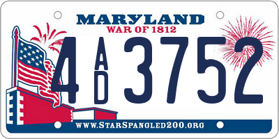 MD license plate 4AD3752