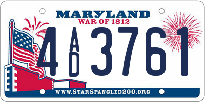 MD license plate 4AD3761