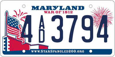 MD license plate 4AD3794